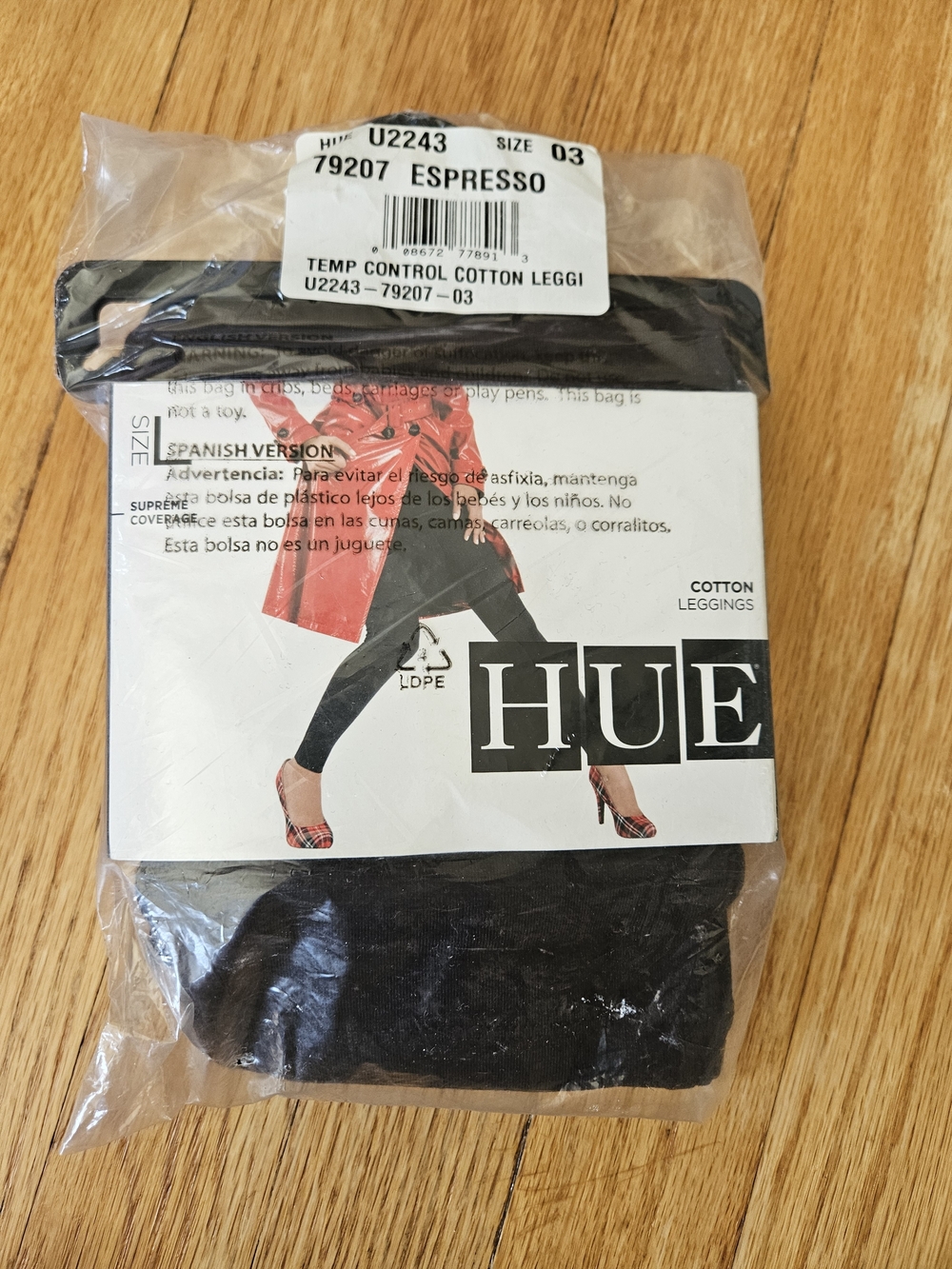 HUE Women's Cotton Temp Control Leggings - Espresso